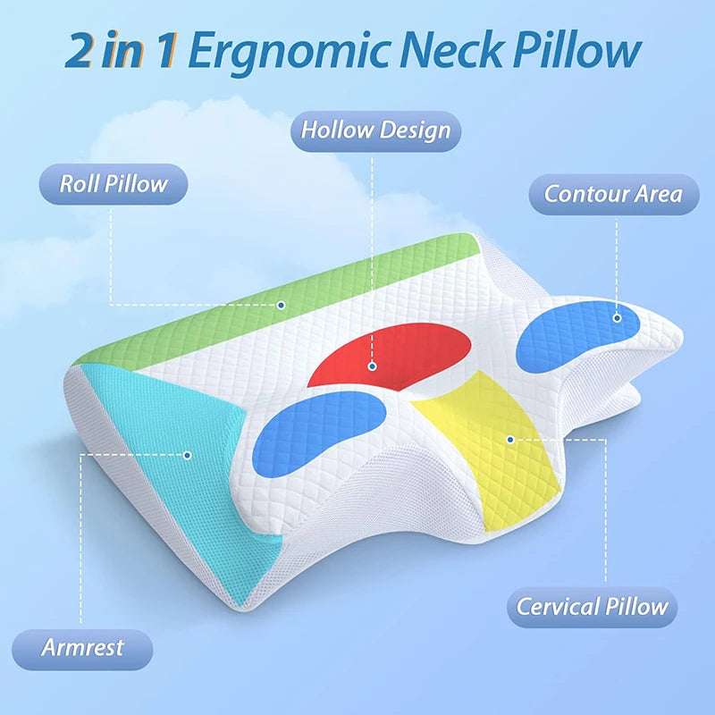 YawnVille Ergonomic Memory Foam Cervical Pillow